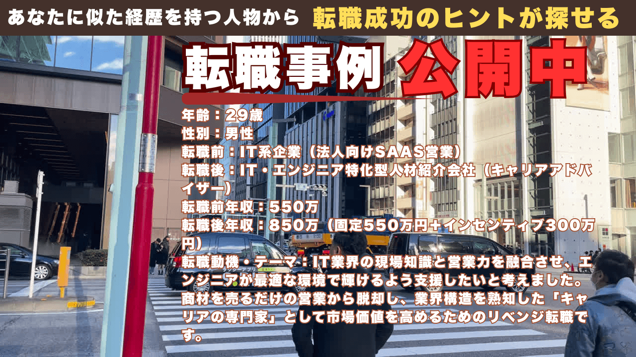 IT営業からIT特化CAへ！「売る」経験を「キャリア支援」へ繋げ年収850万を達成した成功事例